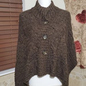 Collared Knit Poncho